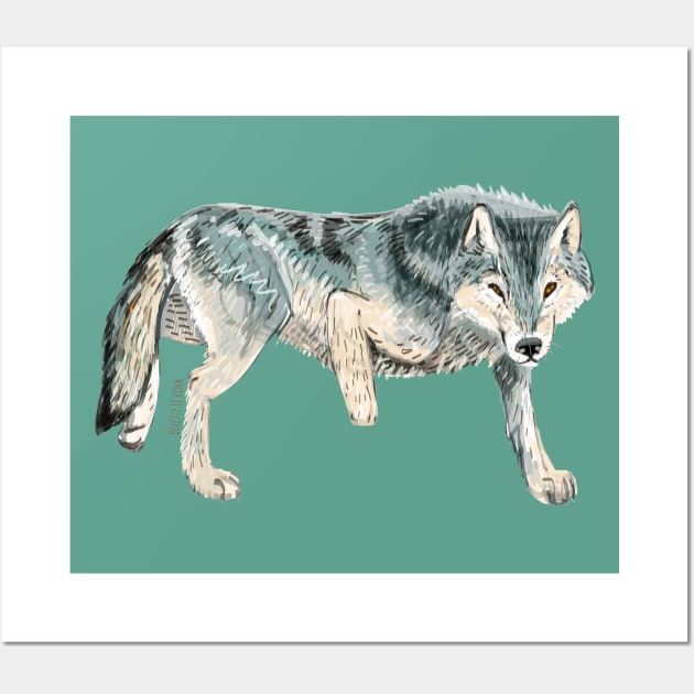 Totem Polar wolf ( albus ) Siberian Wall Art by belettelepink